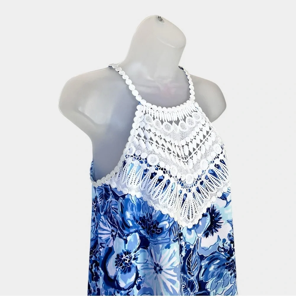 LILLY PULITZER Pearl Soft Lace Shift Dress in Coastal Blue Catch N’ Keep Size 2 - Picture 3 of 7